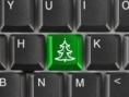 Noël - sapin vert sur touche ordinateur noire