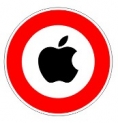 Apple - panneau interdit - logo noir