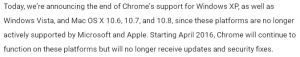 Chrome - fin support XP