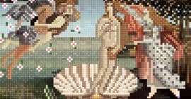 Fresque renaissance pixel numérique