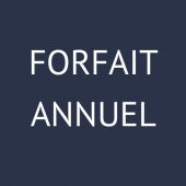 logo Forfait annuel - texte blanc sur fond noir