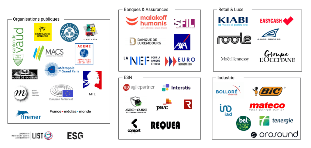 Les entreprises accompagnées depuis 2021. Liste sous l'image